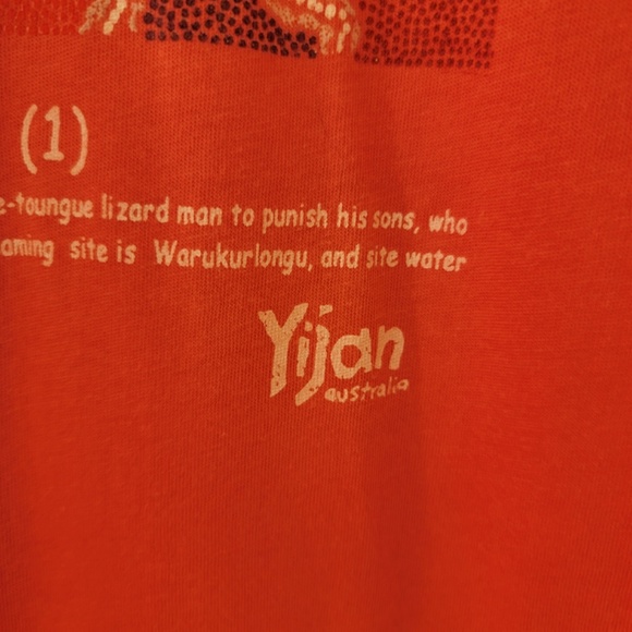 Yijan Australia Fire Water Dreaming T-Shirt Size AU 16 Large Pink Graphic NWOT - Picture 4 of 7